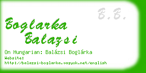 boglarka balazsi business card